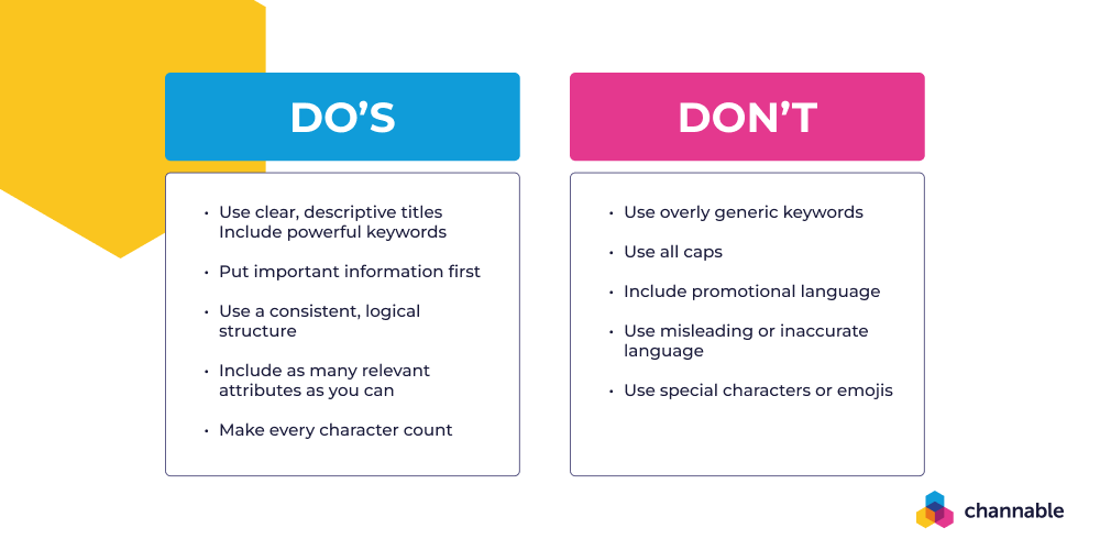 10 Google Shopping Titel Best Practices: Do's & Dont's im Überblick